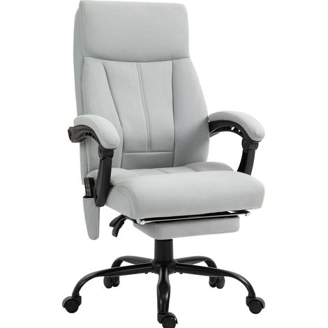 Sedia da ufficio ergonomica massaggiante 65x74x111-119 cm grigio chiaro reclinabile - CHICFURN (1/5)