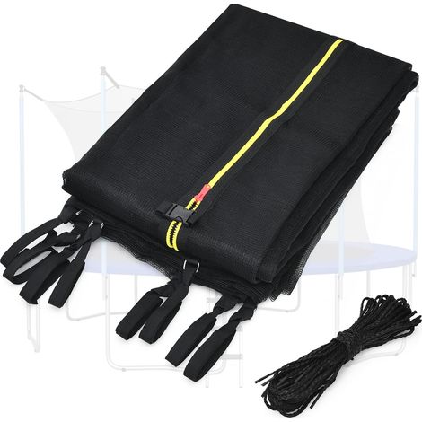 GOPLUS Filet de Sécurité Intérieur pour Trampoline de D.366CM & 8 Poteaux, Résistant aux UV, Double Fermeture Éclair(Poteau non inclus) (1/5)
