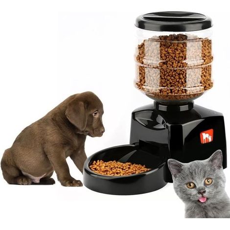 Tera® Distributeur automatique programmable de nourriture 5,5L avec enregistrement vocal pour chien, chat (1-3 repas par jour) (1/4)