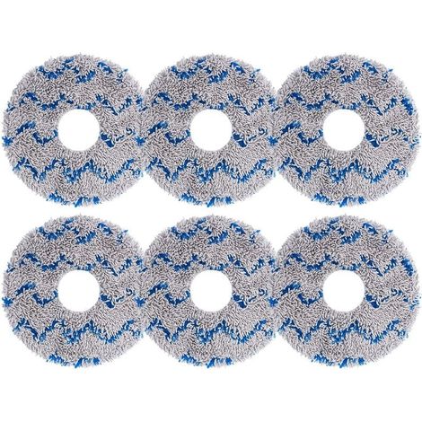 Chiffon De Nettoyage - Microfibre Lavable - Pour Robot Balai Aspirateur - Compatible Ecovacs Deebot X1 X1 Omni Turbo X1 Plus T10 T20 T20 Max T20 Pro - Lot De 6 (1/3)