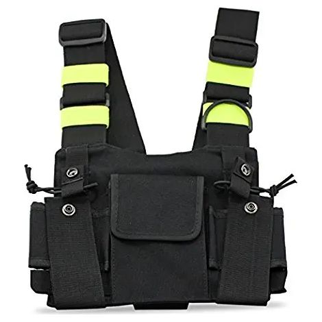 Harnais tactique vert, sacoche avant, étui de transport pour Kenwood, Motorola et TYTGilet porte-talkie-walkie avec sac de poitrine (1/5)