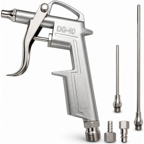 Pistola Aria Compressa Per Compressore con 2 Bocchette Accessori Attacco Rapido