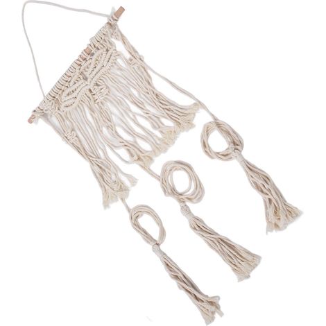Boho-Wandhutständer, handgefertigtes Regal aus Baumwollseil, minimalistische dekorative Aufbewahrung, Modell B, eleganter Huthaken. (1/5)
