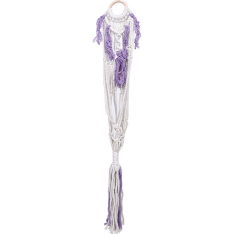 Support De Plante En Macramé - Suspension En Cordon De Coton Tressé - Décoration Intérieure Et Extérieure - Lot De 1 (1/5)