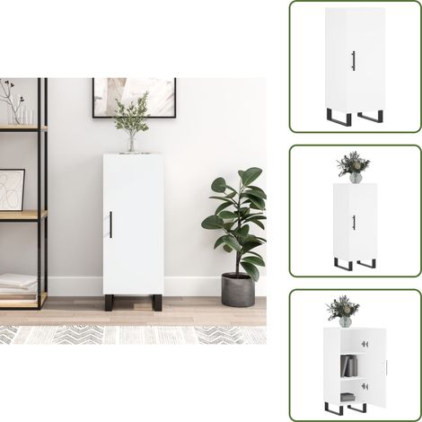 Buffet blanc 34,5x34x90 cm bois d'ingénierie - Buffet Moderne - Meuble Rangement - Buffet Blanc - Commode - Armoire Murale (1/5)