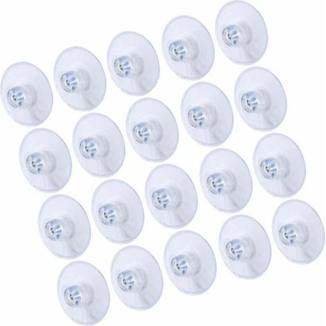 20 paquets de 45 mm de grandes ventouses en plastique PVC à ventouse sans crochets, transparent