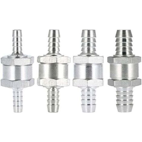 Clapet anti-retour(4 pièces) de retour de carburant en aluminium à sens unique (6 8 10 12mm) pour Essence Diesel Huile Car Chrome Eau Auto Carburateur Systèmes Basse Pression Tuyau (1/4)