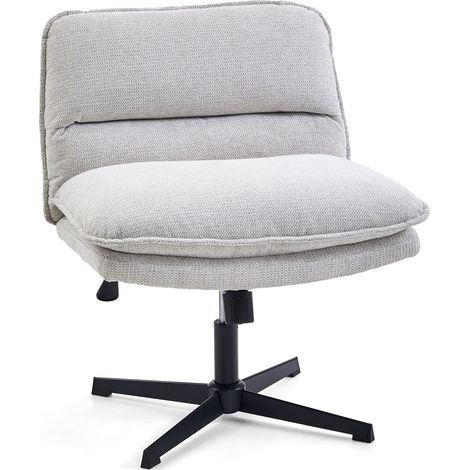 Drehstuhl Schneidersitz / Loungesessel Criss Cross 20 Stoff hellgrau hjh LIVING (1/5)