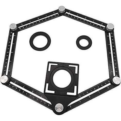 Règle De Mesure Pliable - Copieur De Contours Multi-Angles En Alliage D'aluminium - Pour Carrelage Et Positionnement De Trous - 6 En 1 (1/3)