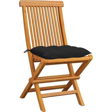 Maison Exclusive - Sillas plegables con cojines negros, 6 unidade (1/5)