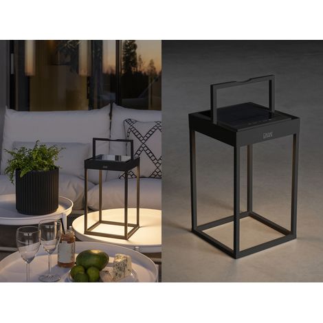 2er SET Akku Tischleuchten Outdoor, per Solar & USB aufladbar mit Wandhalterung (1/4)