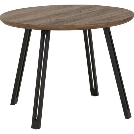 Quebec Round Dining Table - L110 x W110 x H75.5 cm - Medium Oak Effect