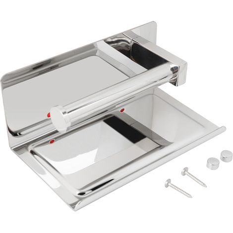 Toilettenpapierhalter aus Edelstahl mit Handyhalterung und Ablage (1/5)