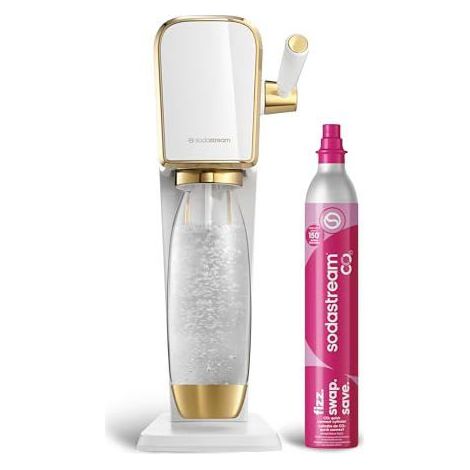 Machine à eau gazeuse - SODASTREAM - Art - Blanc et or élégant - Cylindre CO2 inclus - Facile d'utilisation