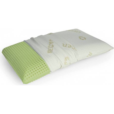 Talamo Italia Talamo Italia Kissen fürs Bett, 100 % Made in Italy, Kissen aus Organic Green Memory, perforierter und umweltfreundlicher Kissenbezug, 73 x 43 x 14 cm