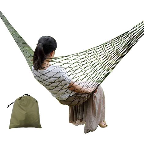Filiyano-Hamac d'extérieur - Hamac portable - Hamac d'extérieur en nylon pour plus de confort - Hamac portable - Vert (1/5)