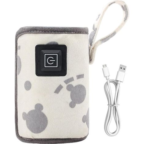 Calientabiberones - Calentador de leche USB - Alimentación con biberón - Aislamiento portátil - 14 x 11 cm - Negro (1/5)
