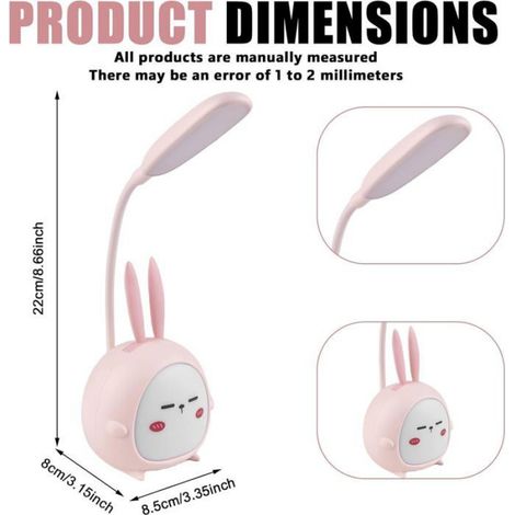 1 Lampe de Bureau LED,Rechargeable USB,Tuyau flexible 360°,3 modes d'éclairage,Pour enfant chambre (1/5)