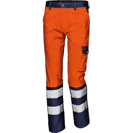 SIR SAFETY SYSTEM MISTRAL COLOR Pantalon de travail haute visibilité orange et bleu Taille 44