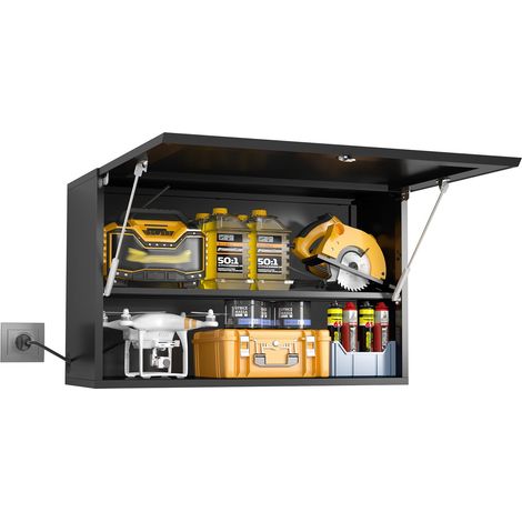 Armoire à outils suspendue en métal verrouillable - Noir (1/5)