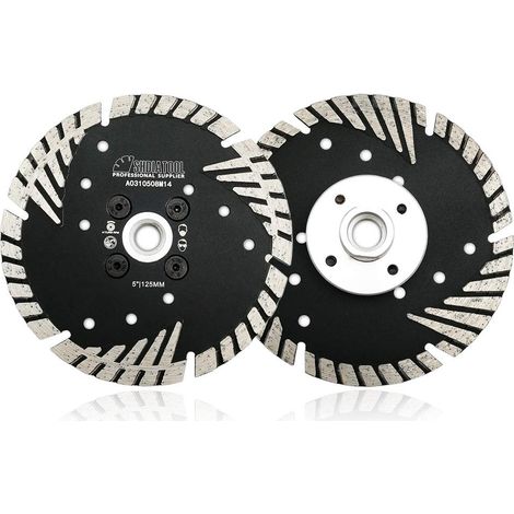 2pcs disque diamant, 125mm, m14, turbo, dents obliques, béton brique granit (1/5)