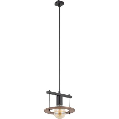 Suspension scandinave noire bois E27 Sigma Coffee