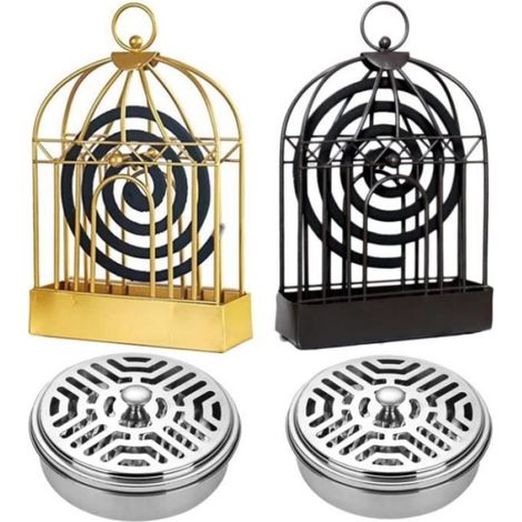 Support Bobine Anti Moustique - Acier Antirouille - Design Cage À Oiseaux - Pour Usage Intérieur Et Extérieur - Lot De 4 (1/4)