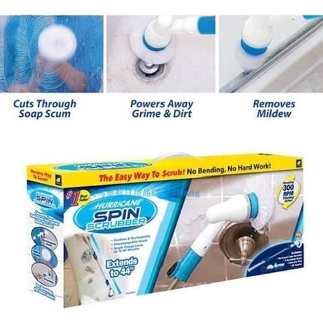 BG07789-Turbo Scrub Acti Brush Electric Long Handle Spin Scrubber Ménage Nettoyage Brush Suit Combinaison (1/3)