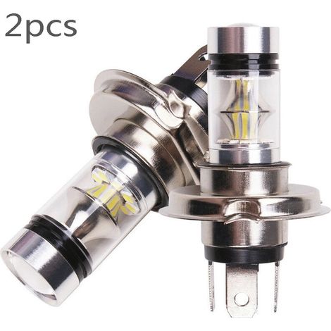 100-W-Ultrahelle H4/H7-LED-Scheinwerfer mit 20 SMD-LEDs für Autos, Tagfahrlicht, Nebelscheinwerfer, Tempomat, 6000 K Farbtemperatur und Fernlicht – AquaForge