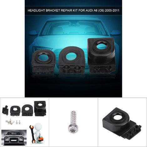 Support de fixation de phare avant droit pour Audi A6 (C6) 2005-2011, kit de réparation, pièce de montage optique (1/5)