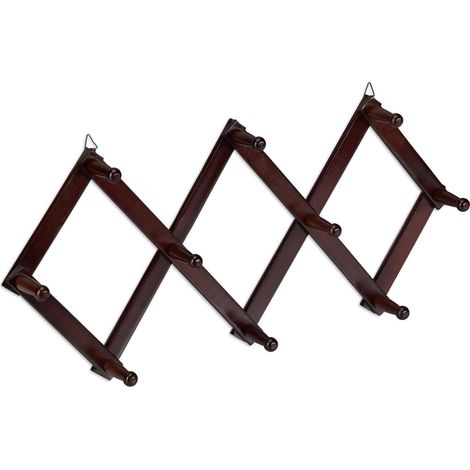 Appendiabiti da parete pieghevole estensibile modernizzato per ingresso 32 x 87,5 x 7,5 cm in legno naturale 130008838