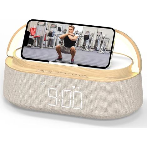 Radiosveglia digitale con ricarica wireless, radio FM, luce notturna e Bluetooth. (1/5)