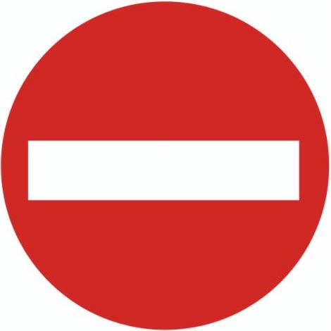 Panneau de signalisation routière, Pas d'accès / d'entrée, PVC 200mm Etiquette ( Prix pour Paquet de 2 )
