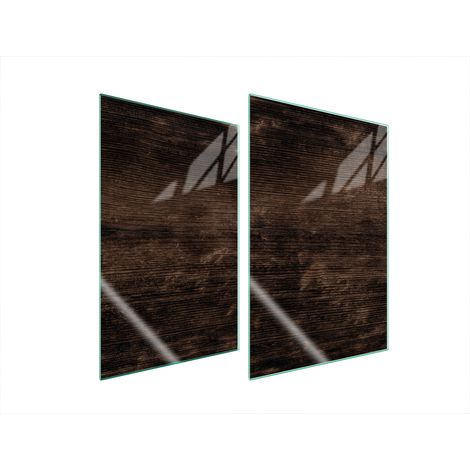 Plaque de protection en verre pour cuisine 2x35x52 bois (1/5)