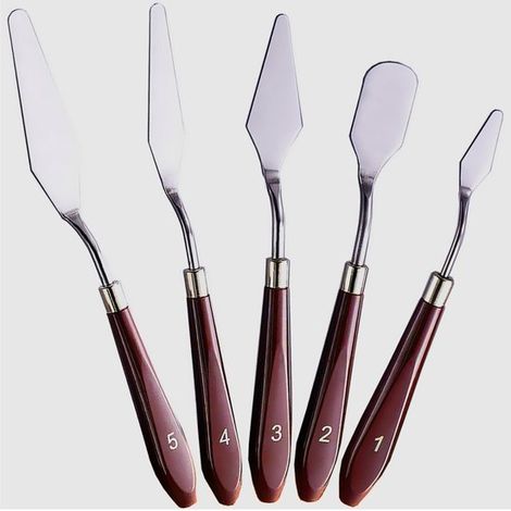 Acrylfarbenschaber, 5-teiliges Set Acrylfarbenschaber, Schaber, Palettenmesser, Werkzeuge, Schaber. (1/5)