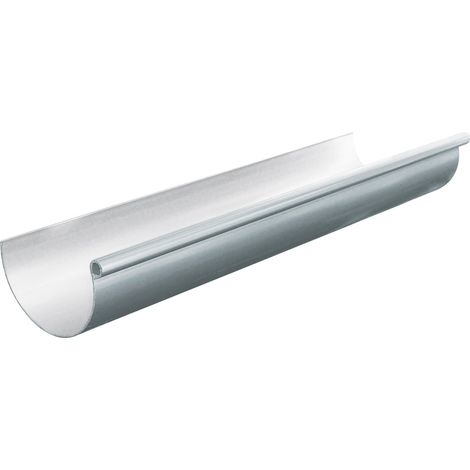 First Plast – Profilé gouttière PVC 25 demi-ronde 4 m – aspect zinc – résistant aux intempéries – montage facile par collage ou joints (1/6)