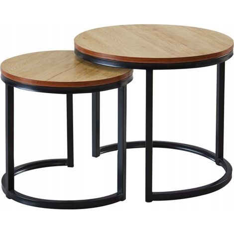 Mesa de centro ZY-08 de roble natural (1/3)