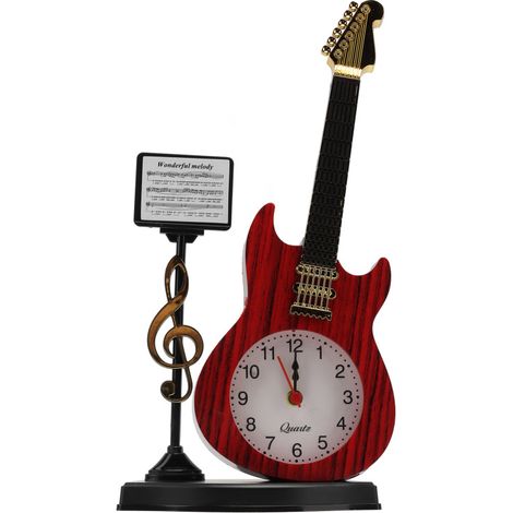 Geigenförmiger Wecker mit einzigartigem und innovativem Design, ideal zur Dekoration von Wohnzimmer oder Büro. Ein perfektes Geschenk. Artikelnummer: 2167B (Höhe: 24 cm).