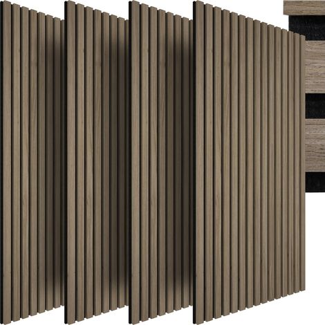 Lot de 4 panneaux acoustiques 120 x 60 cm avec placage en bois, isolation phonique pour studio (1/5)