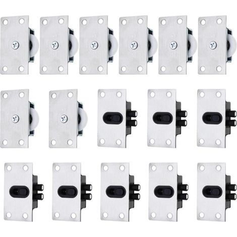 Lot de 16 roulettes de rechange pour porte coulissante - Accessoires de meubles pour armoires (1/5)
