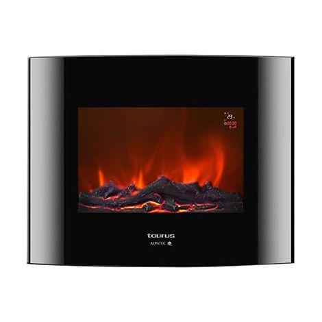 Cheminée électrique Toronto 900W/1800W – Flammes LED réglables – Acier et verre trempé – Installation sans conduit – Taurus - Alpatec (1/3)