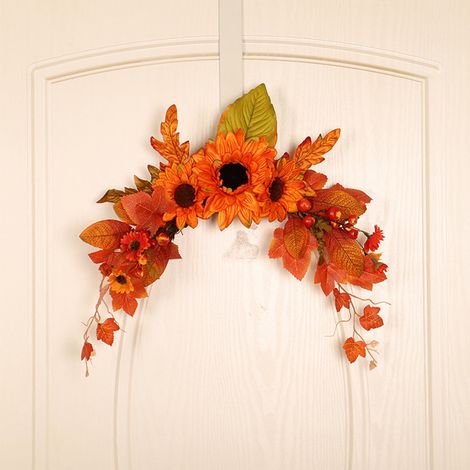 Guirlande Porte Tournesol Feuille D'érable Décoration Fêtes Merci 45x7x30cm 1 Pièce (1/5)