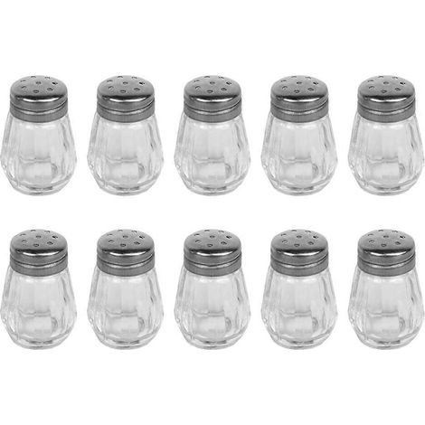 Lot de 10 mini salières, flacons à épices, flacons à poivre, récipients à épices pour barbecue-AquaForge (1/2)