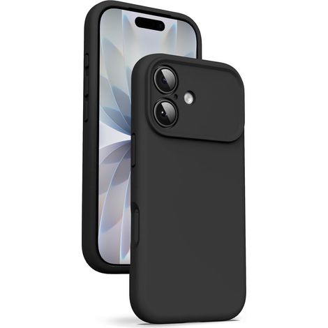 Funda de silicona UrbanPalm para iPhone 17 con MagSafe, color negro intenso. (1/5)