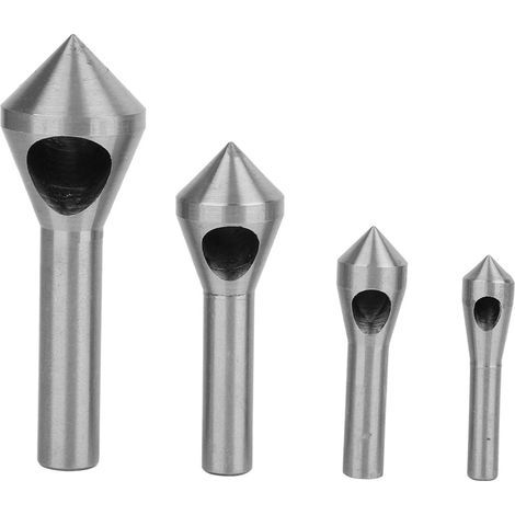 Dispositif de chanfreinage, 4 pièces, coupe-chanfrein à trou incliné unique, perceuse d'ébavurage à 90 degrés argent (1/5)