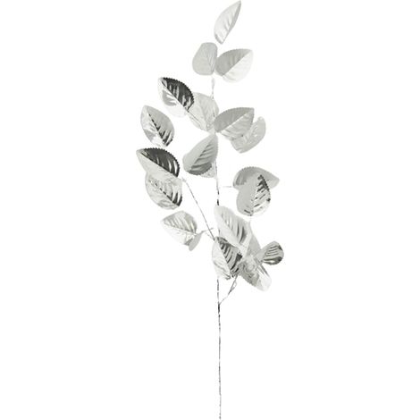 Ramo decorativo natalizio con petali Metal Argento h 67 cm