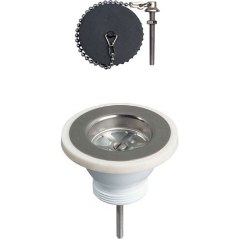 Desagüe de fregadero con rejilla de acero inoxidable ø60mm con tapón - Wirquin (1/2)