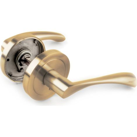 Aluminiumgriff mit 65 mm gebogener mattgoldener Griffrosette