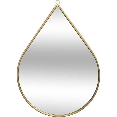 Atmosphera – Miroir mural en métal goutte 21 x 29 cm – Fer doré élégant – Installation facile pour salle de bain ou chambre – Décoration intérieure (1/4)