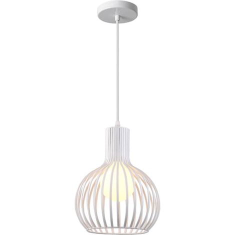 Moderne Pendelleuchte, Metallkäfig-Vasenform, Deckenleuchter, Deckenlampe für Schlafzimmer, Wohnzimmer, Küche, Esszimmer, Restaurant – Durchmesser 20 cm, B